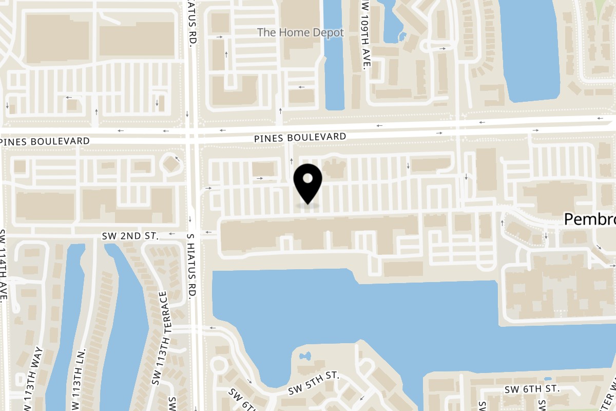 Map showing the location of Sosta Caffé on 10800 Pines Blvd in Pembroke Pines
